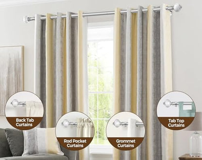 KAMANINA 1 Inch Curtain Rods for Windows 72 to 144 Inch, Silver Drapery Rod - color: Light Silver, size: 72-144"