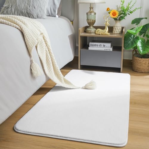 Amearea Modern Washable Runner Rugs, 2x4 Feet White Bedroom Runner Rug - color: White, size: 2' x 4' (Runner)