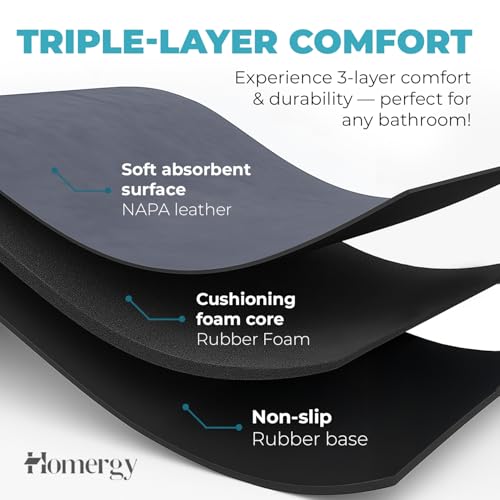 Homergy Bath Mat for Bathroom Non Slip, Quick Dry, 20x32 in, Dark Grey - color: Dark Gray, size: 20" x 32"