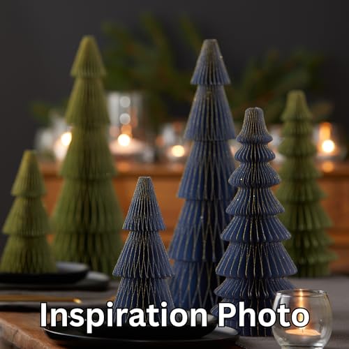 Set of 3 Blue Holiday Honeycomb Paper (Medium Set 3 Blue) - color: Medium Set 3 Navy