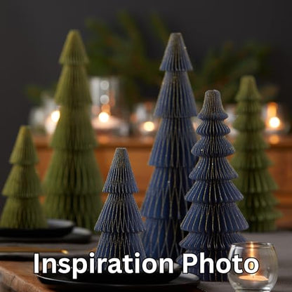Set of 3 Blue Holiday Honeycomb Paper (Medium Set 3 Blue) - color: Medium Set 3 Navy