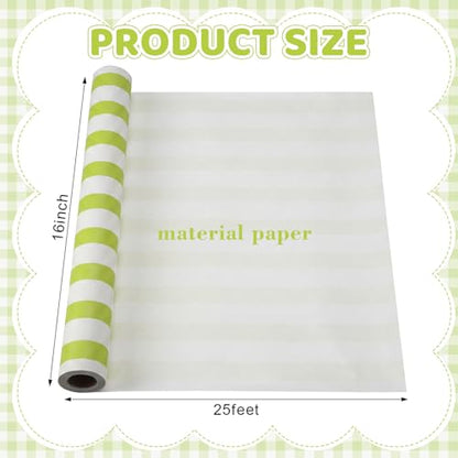 AmazingSpark Striped Table Runner Roll,Light Green,25' Long X 16" Wide - color: Light Green, size: 25' Long X 16" Wide