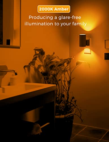 L LOHAS LED Night Light, Amber Nightlight,Dimmable Night Light,Light Sensor - color: Amber, size: 2 Pack
