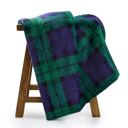 BEDELITE Christmas Fleece Throw Blanket for Couch & Bed, Blue & Green - color: Blue&green Tartan, size: Throw(50"x60")
