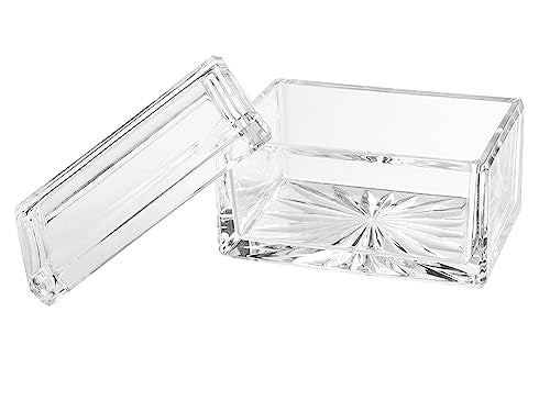 Barski Crystal Box- for Jewelry - Candy - Nuts - Trinkets - Glass Box- Classic Clear - 5" Long - Made in Europe
