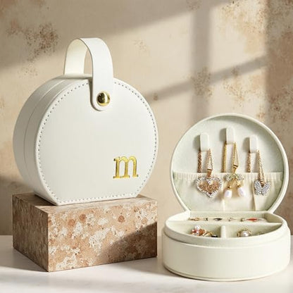 COLLECTIVE HOME Small Travel Jewelry Case for Women, Detachable Handle (m) - color: m