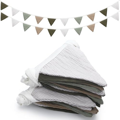 Oudain 2 Pcs Pennant Banner Flags Nursery Garland Triangle, Deep Color - color: Deep Color