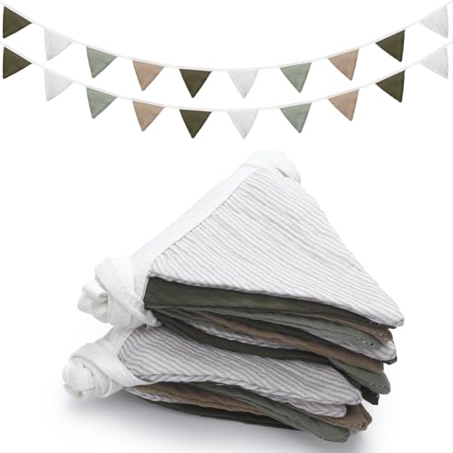 Oudain 2 Pcs Pennant Banner Flags Nursery Garland Triangle, Deep Color - color: Deep Color