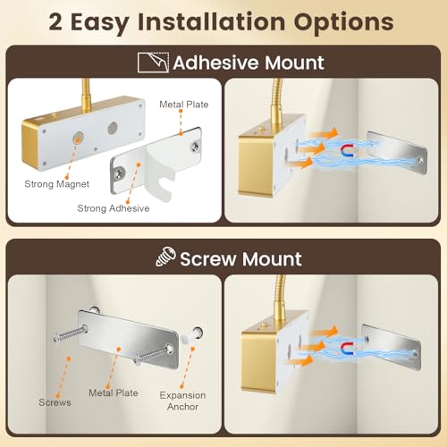 Picture Light for Wall, 15" Rechargeable Battery Operated LED Wall Sconce - color: Gold, size: 2 Count (Pack of 1)