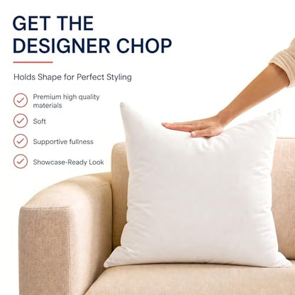 Foamily 16x16 Throw Pillow Inserts, White Pillows for Couch & Bed, 4 Pack - size: 16x16 Inch