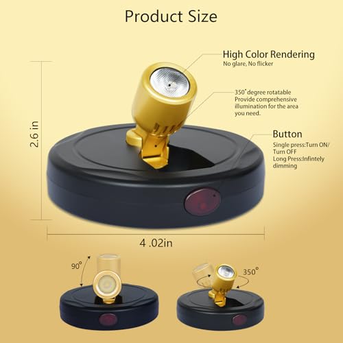 Mini Rechargeable LED Spotlight, spot Lights Indoor,Plant Light - color: Gold