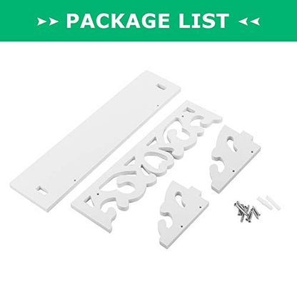 Ejoyous Wall Mounted Floating Shelf, Wood Wall Carved Design Storage Shelve Rack Organizer, Space Saving Display Ledge, Hanging Shelf for Home School Office Bedroom Dormitory(14.57"*3.94"*1.57")-White