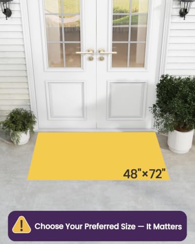DEXI Front Door Mat Outside Entrance 4x6, Heavy Duty Non Slip, Black - color: Black, size: 48" X 72" (Rectangular)