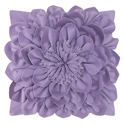 OiseauVoler 3D Flower Throw Pillow Covers 18 x 18 Inch Purple - color: Purple