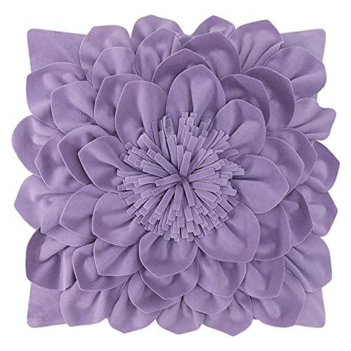 OiseauVoler 3D Flower Throw Pillow Covers 18 x 18 Inch Purple - color: Purple