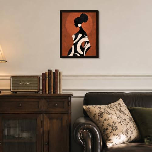 BIQRP African American Woman Silhouette Wooden Wall Art - color: BlackWoman