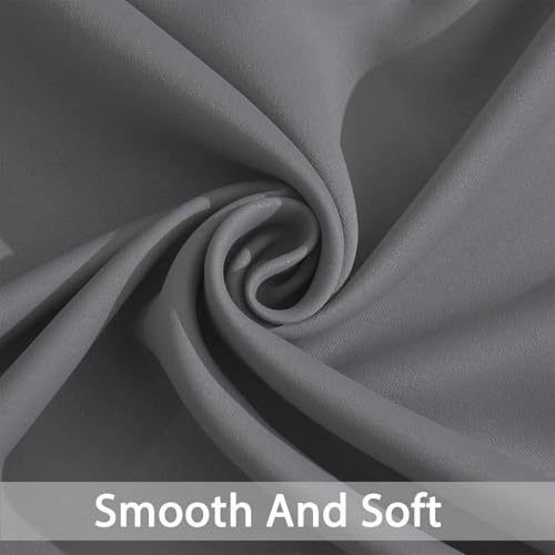 Yakamok Grey Room Darkening Curtains 96 inch Gray Sliding Door Drapes - color: Grey, size: 52"W x 96"L (Pack of 1)
