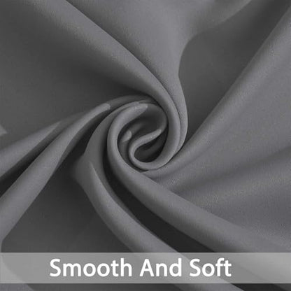 Yakamok Grey Room Darkening Curtains 96 inch Gray Sliding Door Drapes - color: Grey, size: 52"W x 96"L (Pack of 1)