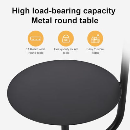 Black Floor Lamp with Shelf, Dimmable LED Reading Standing Lamp - color: Black