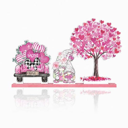 Smile Happy Mother's day Indoor Decorations Wooden Decor Table Centerpiece Love Mom Wooden Plaque Ornaments for Home Kitchen - style: Mom Tree