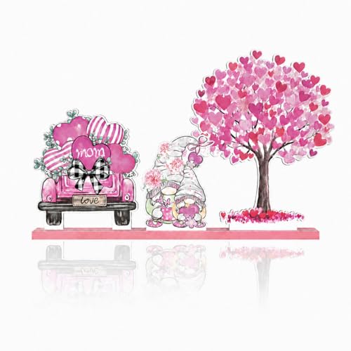 Smile Happy Mother's day Indoor Decorations Wooden Decor Table Centerpiece Love Mom Wooden Plaque Ornaments for Home Kitchen - style: Mom Tree