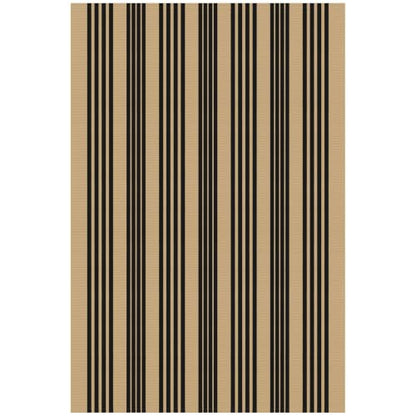 KILOCOCO Striped Rug 4x6 ft Washable Woven Front Door Rug, Brown and Black - color: Brown and Black Stripe, size: 4' x 6' (Rectangular)