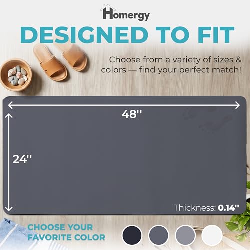 Homergy Bath Mat for Bathroom Non Slip, Quick Dry, 24x48 in, Dark Grey - color: Dark Gray, size: 24" x 48"