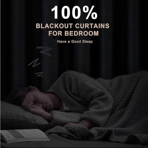 INOVADAY 100% Blackout Linen Curtains for Bedroom 50x120 Inches Cream - color: #01 Cream, size: 50"W x 120"L (Pack of 2)