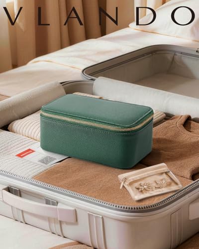 VLANDO Jewelry Organizers and Storage with Clear 12 Velvet Bags,Green - color: 12PCS-Green
