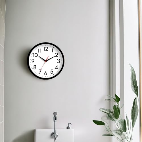 DAXSMY 8 Inch Wall Clock, Battery Operated Silent Non Ticking - color: A-black, size: 8"