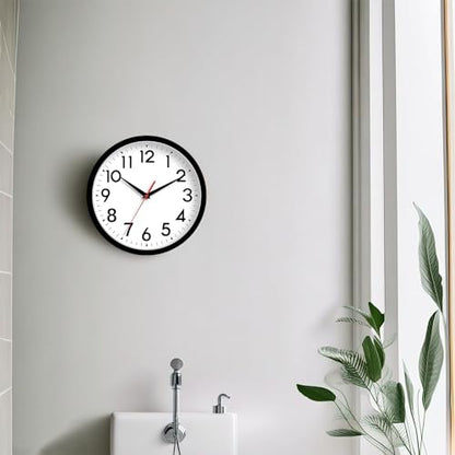 DAXSMY 8 Inch Wall Clock, Battery Operated Silent Non Ticking - color: A-black, size: 8"
