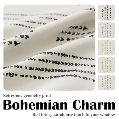 100% Blackout Black Boho Curtains, 72 Inches, 2 Panels for Bedroom - color: Black, size: 52"W x 72"L (Pack of 2)