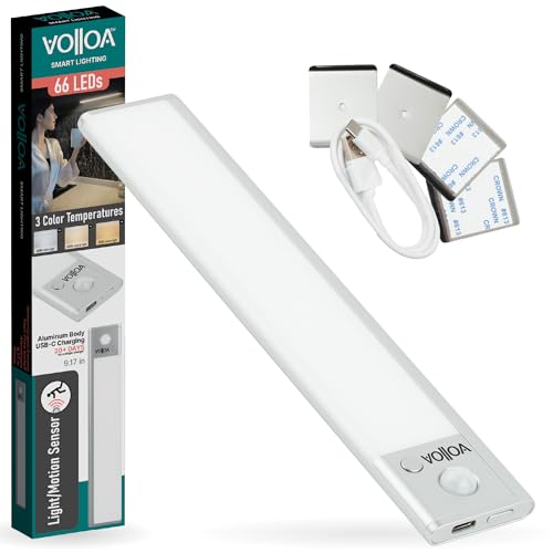 Motion Sensor Under Cabinet Light, LED Closet Light, 9.17 in Silver - color: Silver, size: Small - 9.17in