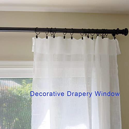 LLPJS Curtain Rings with Clips, 1.26 inch ID, 40 Pack, Black - color: Black, size: 1.26" I D Set of 40