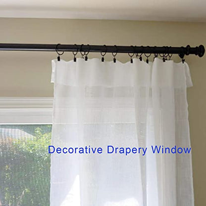 LLPJS Curtain Rings with Clips, 1.26 inch ID, 40 Pack, Black - color: Black, size: 1.26" I D Set of 40