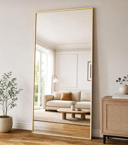Koonmi 71"x28" Floor Mirror Full Length, Large Gold Mirror - color: Gold, size: 71"L x 28"W