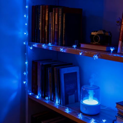 Connectable 33ft 100 LED Plug in Blue Flower Fairy Lights String Decor - color: Blue