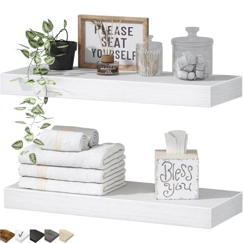 QEEIG Bathroom Floating Shelves for Wall (White, Set of 2, 15.7") - color: C. White, size: 15.7"