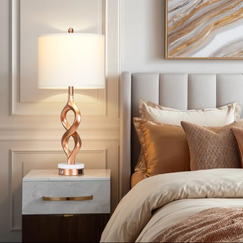 Cinyirong 30" Tall Rose Gold Table Lamps Set of 2 for Living Room & Bedroom - color: Rose Gold (2 Pack)