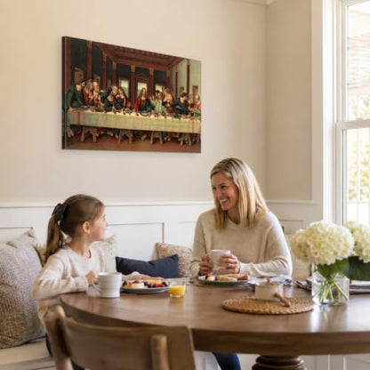 Leonardo Da Vinci Christian Wall Art Last Supper Picture for Dining Room - color: Art-05, size: 40"L x 28"W