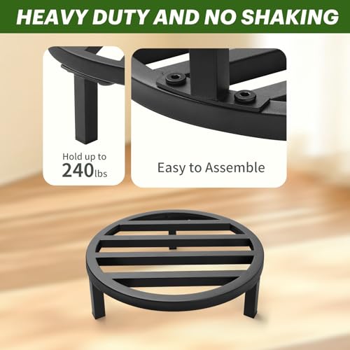 3 Pack 10.2 Inch Metal Plant Stands Outdoor Indoor Pot Riser,Black - color: 10.23"-Black