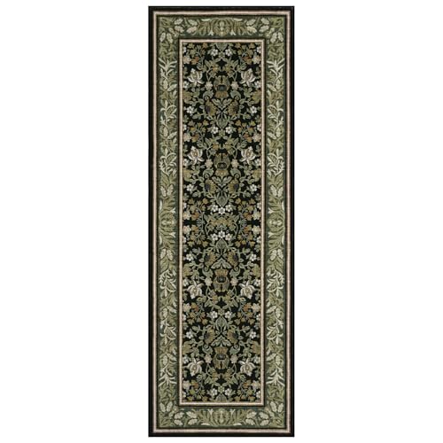 GarveeHome Christmas Runner Rug 2.5x8 Non Slip Washable Runners Green Black - color: Green Black, size: 2'6" x 8' (Rectangular)
