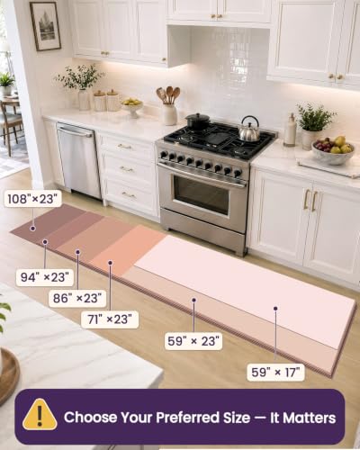 DEXI Kitchen Floor Mats Cushioned Anti Fatigue, 17x59 Standing Runner Rug - color: Black, size: 59"l X 17"w X 0.4"th