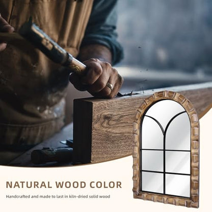 36x24 Inch Arched Window Pane Wall Mirror - color: E - Window - 36x24 in