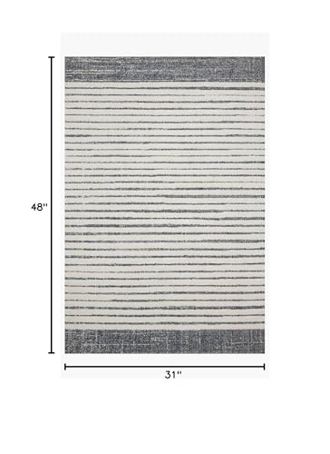 Loloi Hagen White/Ocean 2'-7" x 4' Accent Rug - color: White / Ocean, size: 2'7" x 4' (Rectangular)