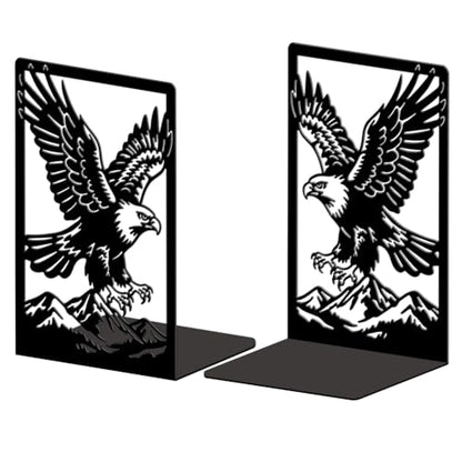 Peacoblue 5.3"x4.3"x7.9" Metal Bookends, Heavy Duty Book Ends for Shelves - style: Eagle