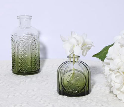 18pcs Green Glass Bud Vase Set, Small Flower Vases for Centerpieces in Bulk - color: Green, size: 18pcs