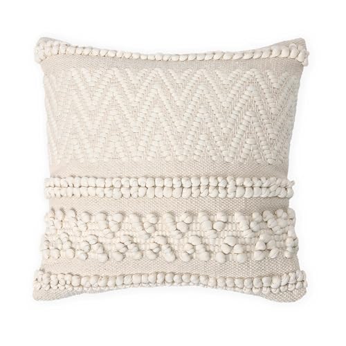 · REDEARTH · Boho Textured Handwoven Throw Pillow Cases - Boho Chic Natural - color: Boho Chic Natural, size: 18" x 18" (Pack of 2)