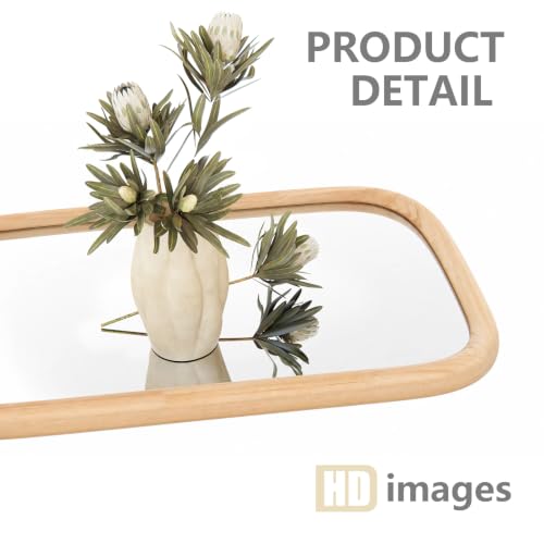 18x48 Inch Oval Full Length Wall Mirror Oblong Wood Frame Floor Mirror
