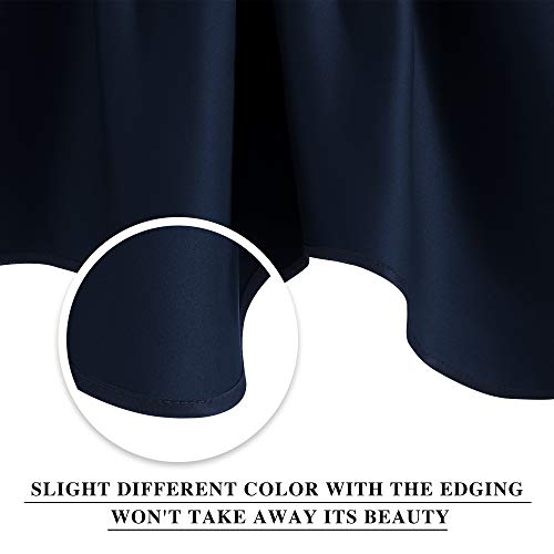 NICETOWN 2 Panels White Kitchen Blackout Valances for Windows, 42W x 18L - color: Navy, size: 42"W x 18"L (Pack of 2)